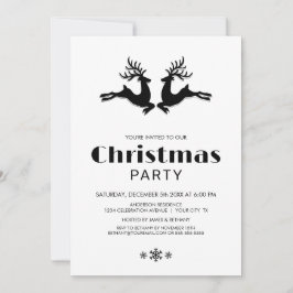 Invitación Fiesta de Navidades de renos blancos negros