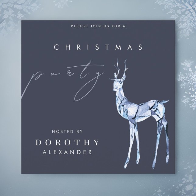 Invitación Fiesta de Navidades de renos de cristal moderno ac (Subido por el creador)