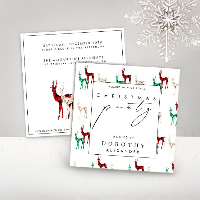 Invitación Fiesta de Navidades de renos de Gemstone Crystal (Subido por el creador)