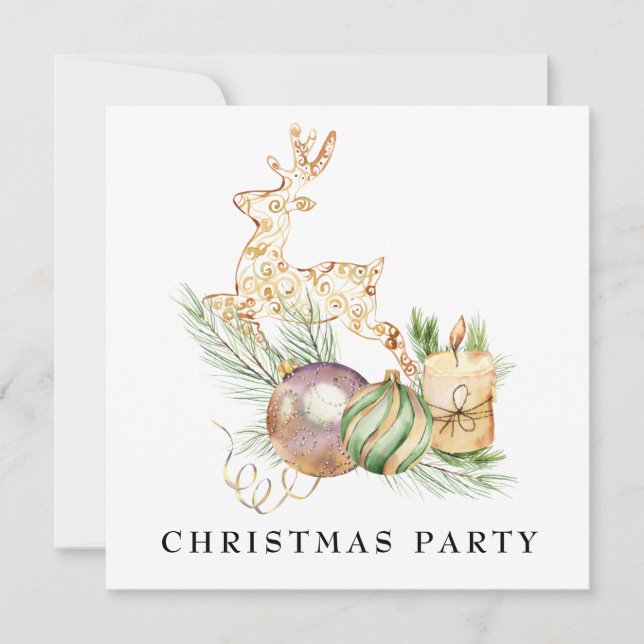 Invitación *~* Fiesta de Navidades de renos de la empresa fam (Anverso)