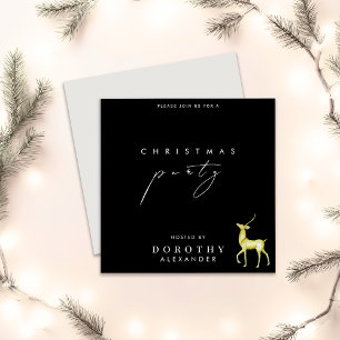 Invitación Fiesta de Navidades de renos Minimalistas de acuar