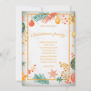 Invitación Fiesta de Navidades de Retro Christmas Ornaments C