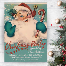 Invitación Fiesta de Navidades de Retro Santa Personalizado V