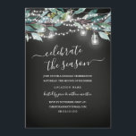 Invitación Fiesta de Navidades de Rustic Leaf Chalkboard<br><div class="desc">Más invitaciones de Bonitos Rústicos Navidades en la Pequeña Tienda Bayleigh!</div>