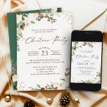 Invitación Fiesta de Navidades de Rustic Winter Floral Holly<br><div class="desc">Invite a sus amigos y familiares a una alegre reunión de vacaciones con esta Rustica Invitación de la Fiesta de Navidades Florales de Invierno. Esta invitación presenta un diseño rústico y caprichoso, que refleja la esencia del invierno con sus delicados motivos florales y bayas festivas. La opción de descarga digital...</div>