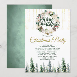 Invitación Fiesta de Navidades de Rustic Wreath Forest