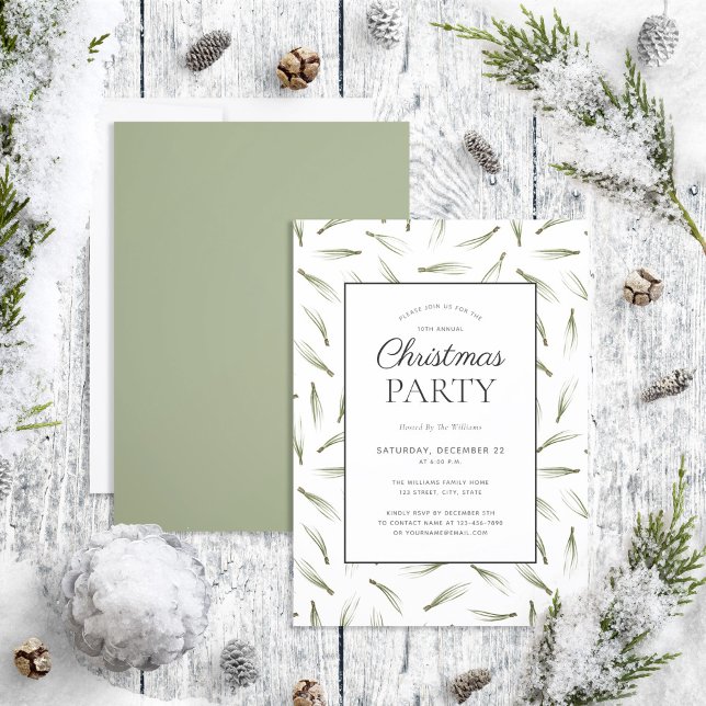 Invitación Fiesta de Navidades de Rústica Pine Needle Greener (Subido por el creador)