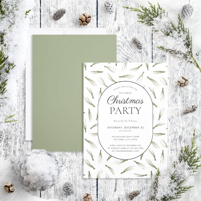 Invitación Fiesta de Navidades de Rústica Pine Needle Greener (Subido por el creador)