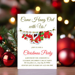 Invitación Fiesta de Navidades de Santa Claus "Come Hang Out"
