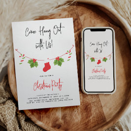 Invitación Fiesta de Navidades de Santa Claus "Come Hang Out"