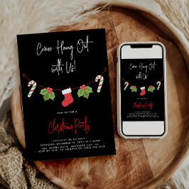 Invitación Fiesta de Navidades de Santa Claus "Come Hang Out"