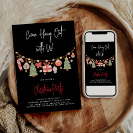 Invitación Fiesta de Navidades de Santa Claus "Come Hang Out"