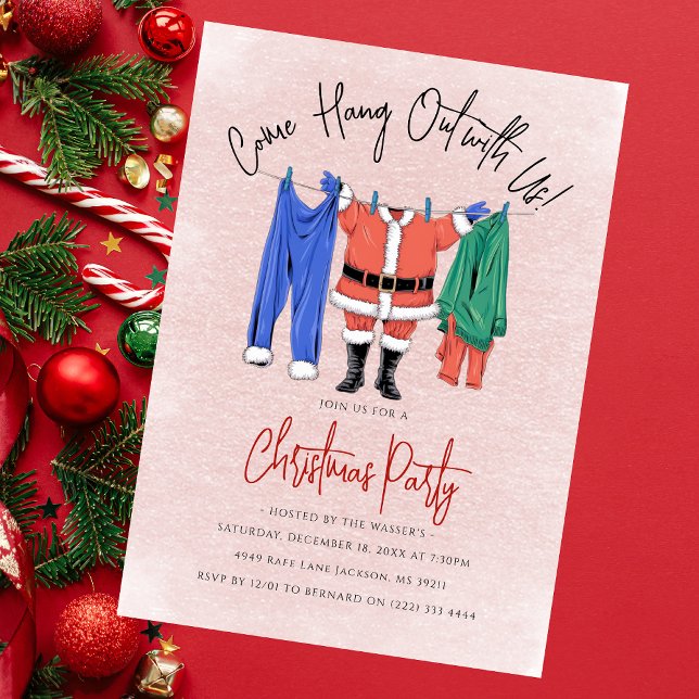 Invitación Fiesta de Navidades de Santa Claus "Come Hang Out" (Subido por el creador)