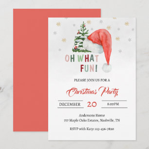 Invitación Fiesta de Navidades de Santa Hat modernos festivos