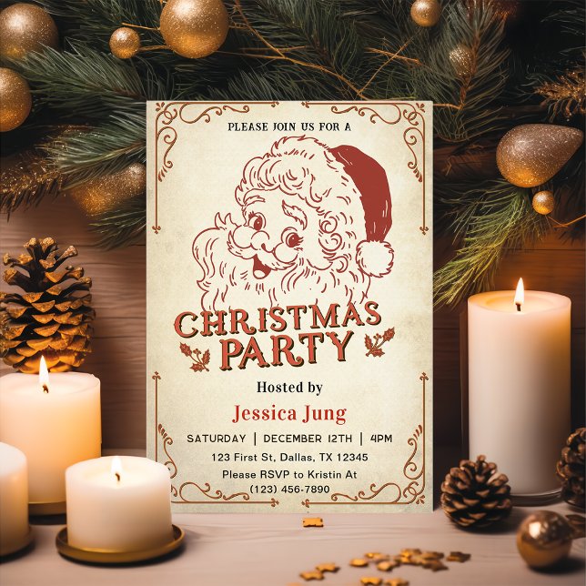 Invitación Fiesta de Navidades de Santa Retro (Subido por el creador)