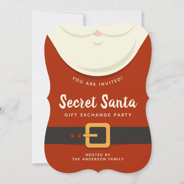 Invitación Fiesta de Navidades de Santa Secreta (Anverso)