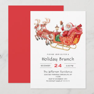 Invitación Fiesta de Navidades de Santa Sleigh Holiday Brunch