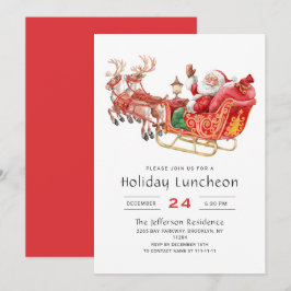 Invitación Fiesta de Navidades de Santa Sleigh Holiday Lunche