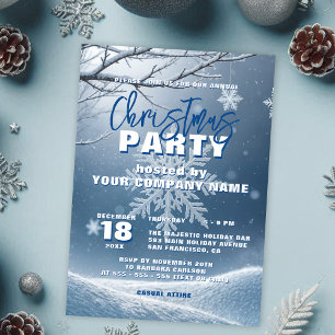Invitación Fiesta de Navidades de Serene Blue Frosty Elegance