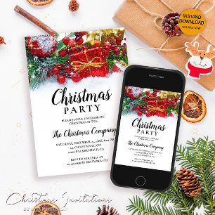 Invitación Fiesta de Navidades de Simple Festily Berries