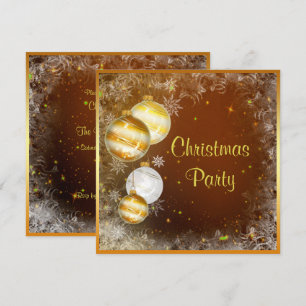Invitación Fiesta de Navidades de Snowflakes y Baubles