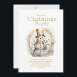 Invitación Fiesta de Navidades de Snowman blancos de oro vint<br><div class="desc">Invitación a la fiesta de los navidades con la pintura de un muñeco de nieve dorado y blanco. Personalice la información de su fiesta. Comuníquese conmigo para obtener ayuda con sus personalizaciones o para solicitar productos adicionales de correspondencias o coordinación de Zazzle para su fiesta.</div>