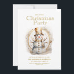Invitación Fiesta de Navidades de Snowman blancos de oro vint<br><div class="desc">Invitación a la fiesta de los navidades con la pintura de un muñeco de nieve dorado y blanco. Personalice la información de su fiesta. Comuníquese conmigo para obtener ayuda con sus personalizaciones o para solicitar productos adicionales de correspondencias o coordinación de Zazzle para su fiesta.</div>