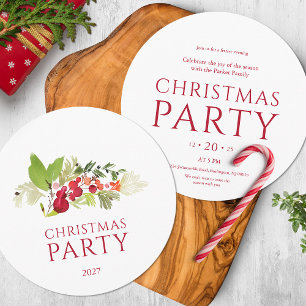 Invitación Fiesta de Navidades de subdivisión de Berry de col