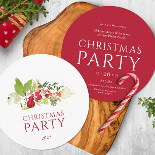 Invitación Fiesta de Navidades de subdivisión de Berry de col