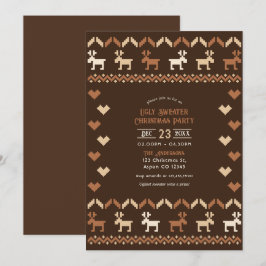 Invitación Fiesta de Navidades de suéter de cacao y canela