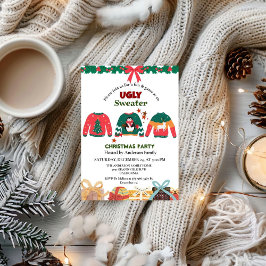 Invitación FIESTA de navidades de suéter de ELegant Ugly