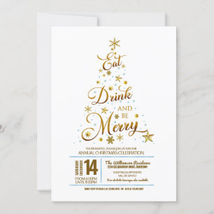 Invitación Fiesta de Navidades de tipografía caprichosa