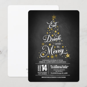 Invitación Fiesta de Navidades de tipografía caprichosa