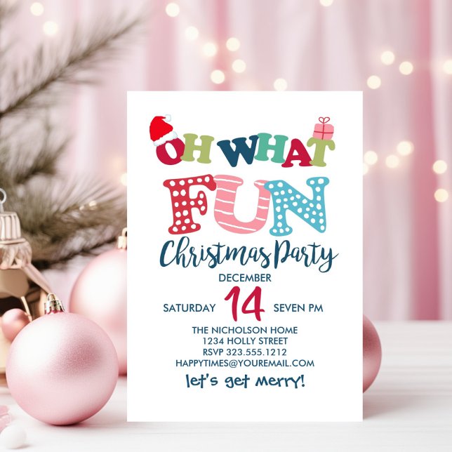 Invitación Fiesta De Navidades De Tipografía Divertida (Subido por el creador)