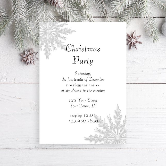 Invitación Fiesta de Navidades de vacaciones con copo de niev (Subido por el creador)