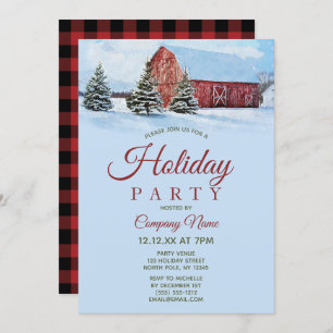 Invitación Fiesta de Navidades de vacaciones corporativos en 