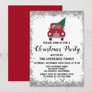 Invitación Fiesta  de Navidades de vacaciones de árboles de S