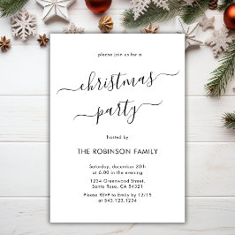 Invitación Fiesta de Navidades de vacaciones de caligrafía mo