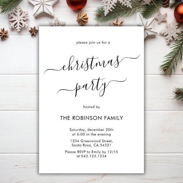 Invitación Fiesta de Navidades de vacaciones de caligrafía mo (Subido por el creador)