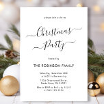 Invitación Fiesta de Navidades de vacaciones de caligrafía mo<br><div class="desc">Modern Caligraphy Minimalistas Navidades Party Invitaciones es perfecto para un simple evento de Navidades. Presenta un elegante texto "Fiesta Navidad" en un hermoso tipo de letra con letras a mano y cruz con giro rápido en blanco y negro. Fácil de personalizar con tu nombre y detalles del fiesta.</div>