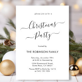 Invitación Fiesta de Navidades de vacaciones de caligrafía mo