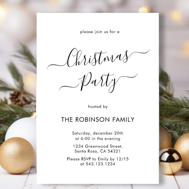 Invitación Fiesta de Navidades de vacaciones de caligrafía mo (Subido por el creador)