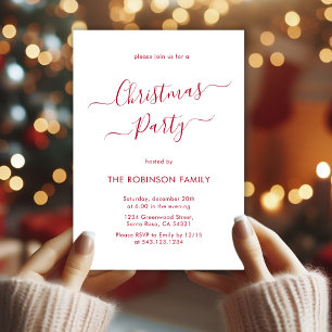 Invitación Fiesta de Navidades de vacaciones de caligrafía ro