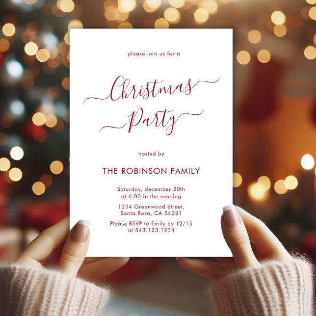 Invitación Fiesta de Navidades de vacaciones de caligrafía ro (Subido por el creador)