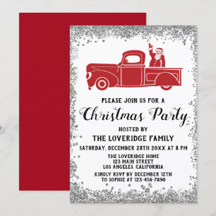 Invitación Fiesta   de Navidades de vacaciones de Camión Rojo