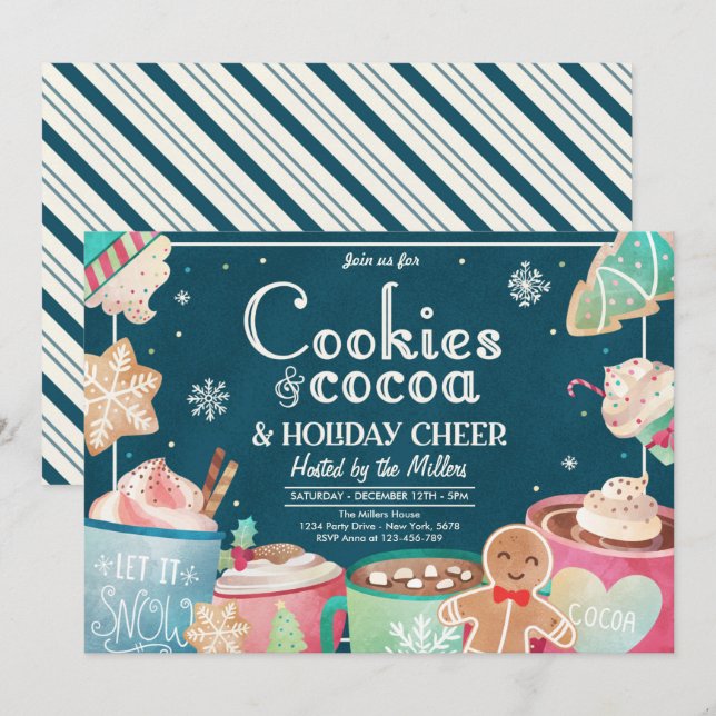 Invitación Fiesta De Navidades De Vacaciones De Coca Caliente (Anverso / Reverso)