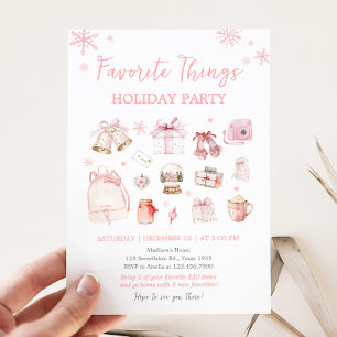 Invitación Fiesta de Navidades de vacaciones de cosas favorit