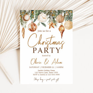 Invitación Fiesta de Navidades de vacaciones de Ornamentos de