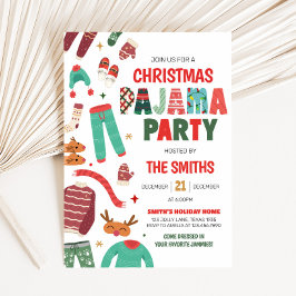 Invitación Fiesta de Navidades de vacaciones de Pajama