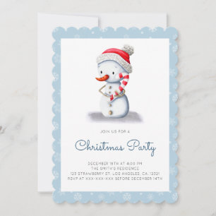 Invitación Fiesta de Navidades de vacaciones de Snowman Candy